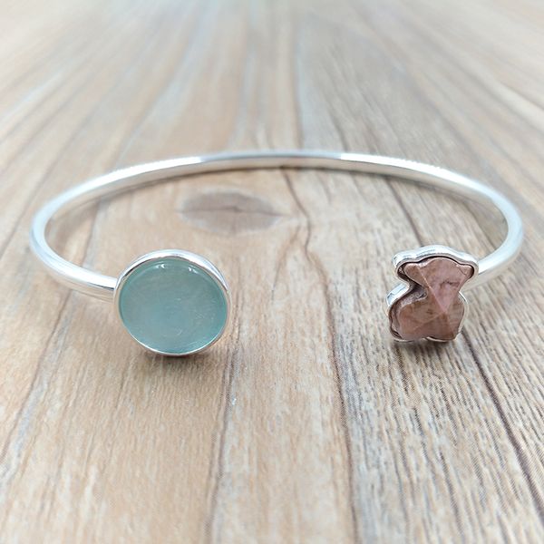 

Аутентичные 925 серебряные браслеты приспосабливает европейский медведь медведь