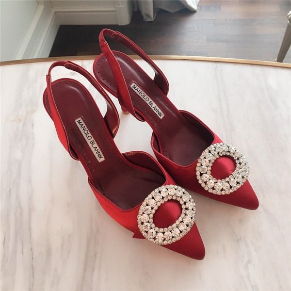 

fashionable luxury design women's high-heeled pearl crystal rhinestone women's shoes pointed toe pumps sandals women size 35-40, Black