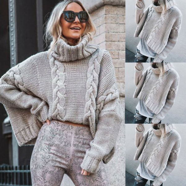 

women ladies turtleneck knitted sweater winter warm chunky baggy pullover jumper fashion casual solid soft lady knitted sweaters, White;black