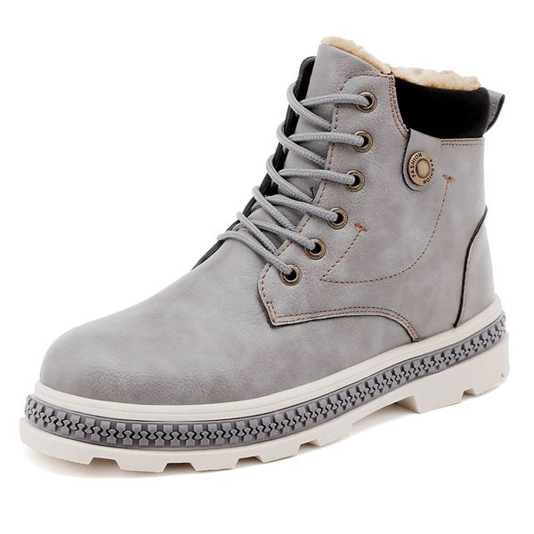 

bonjean brand men ankle boots shoes casual for male winter new snow boots warm with fur short plush sneakers men footwear, Black