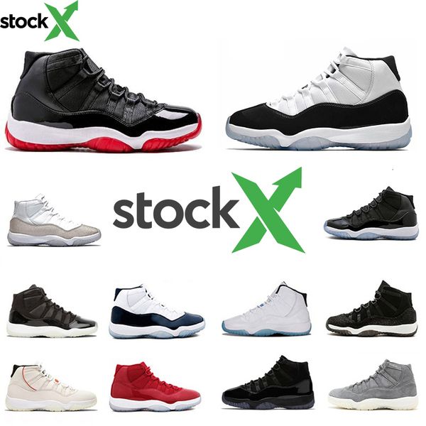 

stock x bred 11 mens basketball shoes 11s concord 45 black red space jam cap and gown athletic men women designer sports sneakers