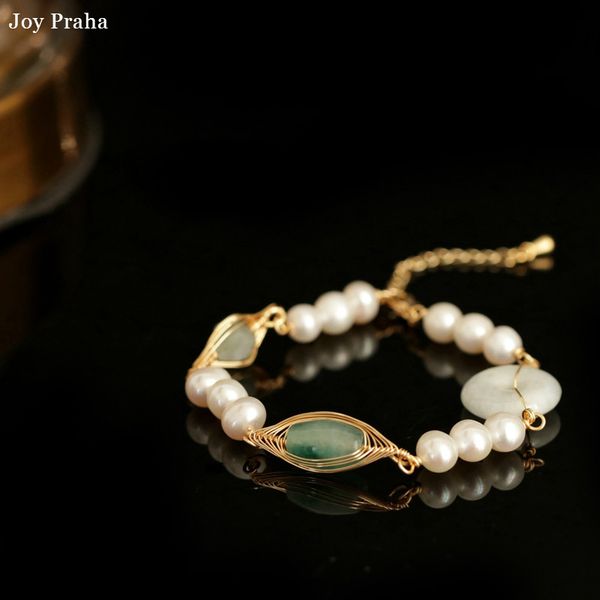 

freshwater pearl natural stone bracelet / elegant vintage jewelry / wholesale dropshipping, Golden;silver