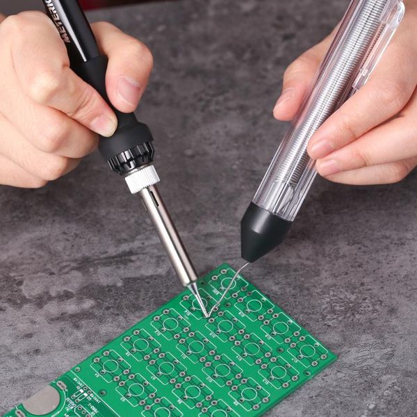 

meterk 14 in 1 soldering iron kit 60w adjustable temperature welding soldering iron 5pcs tips with sponge tool box