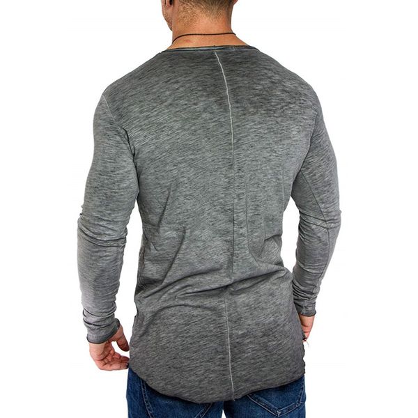 

summer new 2021 long fashion casual slim elastic soft t men fit male tee shirts t-shirt sleeve solid men streetwear tshirt upoes, Black