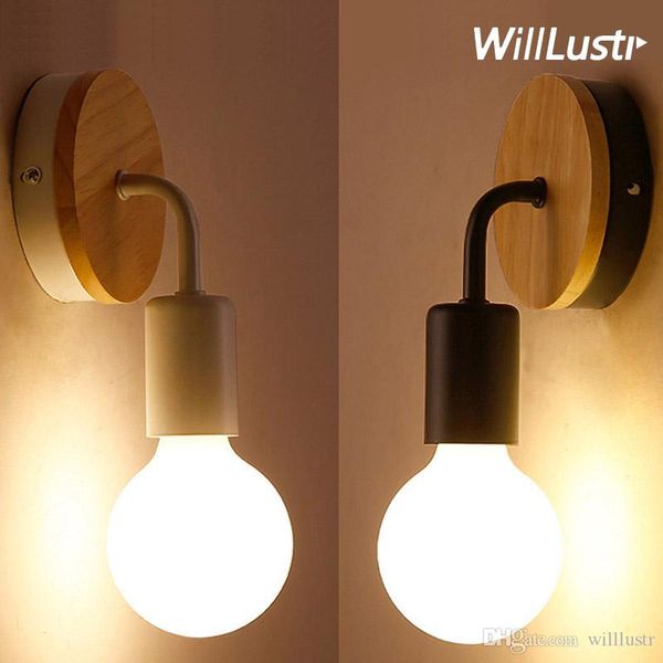 

современные железный настенный светильник минималистский wood lamp кафе бар ресторан зал пекарня кухня лобби aisle loft творческий деревянны