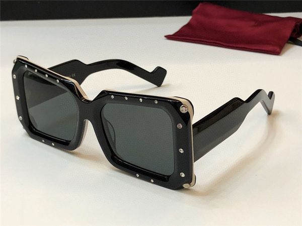 

2020 new fashion sunglasses 0689 square frame with small diamond sunglasses simple avant-garde popular style glasses with case, White;black
