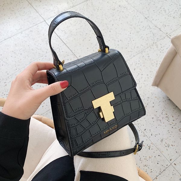 

stone pattern pu leather crossbody bags for women 2020 fashion handle totes females shoulder bags crocodile ladies hand