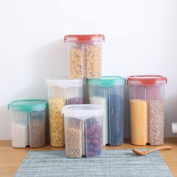 

large-capacity storage tank plastic storage box stackable dry goods sealed kitchen bottle household