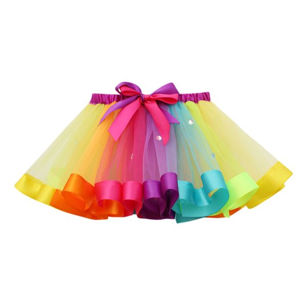 

tutu skirt baby girl skirts 4 to 10 years princess pettiskirt party dance rainbow tulle skirts girls clothes children clothing