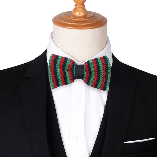 

new knit bow tie classic shirts bowtie for men business wedding bowknot striped bow ties cravats knitted ties, Black;blue
