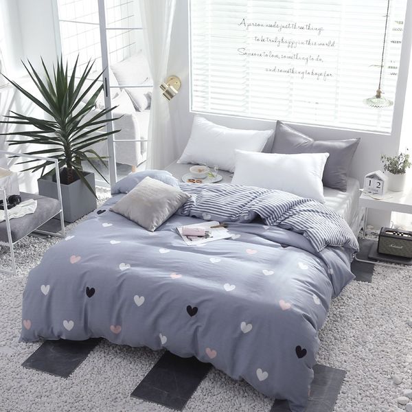 

luxury modern style love pattern twin full queen king size soft duvet cover fiber cotton quilt cover only bedding set