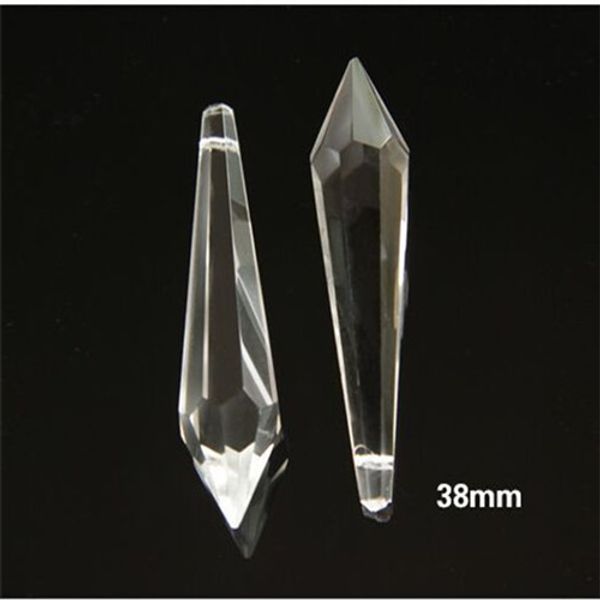 

20pcs/lot 38mm crystal chandelier lamp parts 38mm glass prism teardrops pendants, Silver