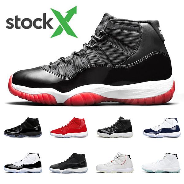 

bred 11 mens basketball shoes 11s concord platinum tint cap and gown legend blue metallic silver mens trainer sports sneakers
