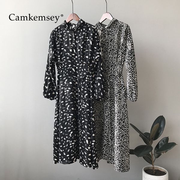 

camkemsey bohemian vintage maxi dresses women spring autumn long sleeve turn down collar floral printed evening party dresses, Black;gray