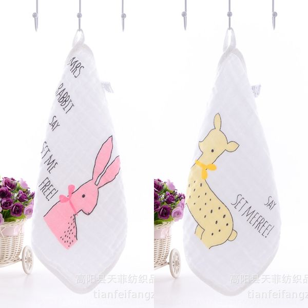 

baby saliva baby gauze 6-layer cotton printed small square super soft bib face face towel newborn facial towel