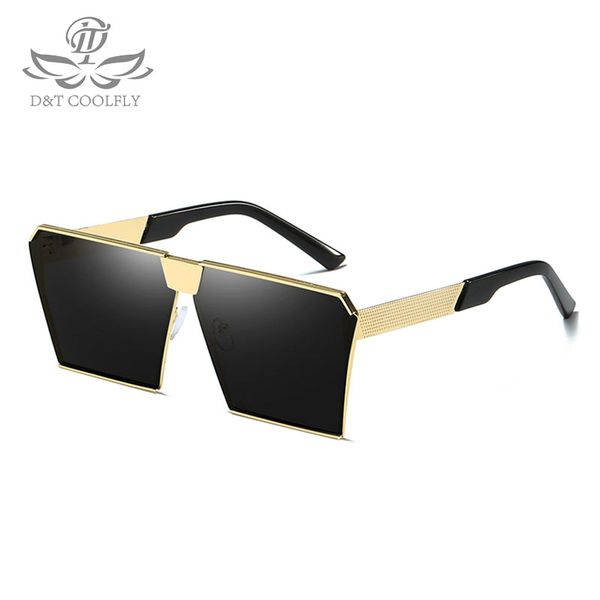 

d&t new metal big square frame sunglasses men women vintage gradient fashion sunglasses colorful pc lens goggle uv400, White;black