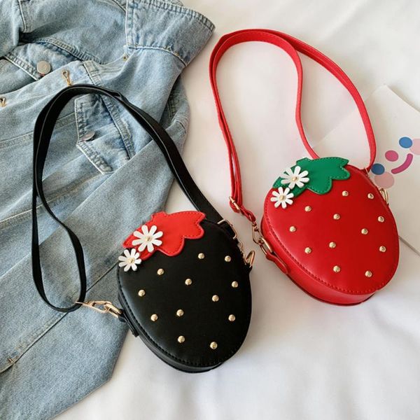 

cute cartoon strawberry messenger crossbody for kids children girls baby bags trend candy color shoulder bag messenger fruit bag