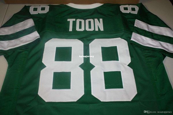 

retro #88 al toon custom mitchell & ness jersey green stitching men's football jerseys college ncaa, Black;red
