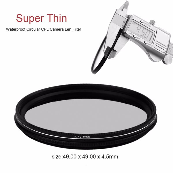 

super thin 49/52/55/58/62/67/72/77mm cpl camera lens filter waterproof circular polarizer for canon for sony camera lens