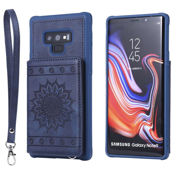 

luxury slim pu leather wallet case for samsung galaxy note 8/note 9 shockproof card slot kickstand phone back cover