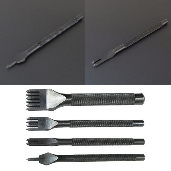 

4xleather stitching punch tools 4mm 1+2+4+6 prong diamond leather hole punch