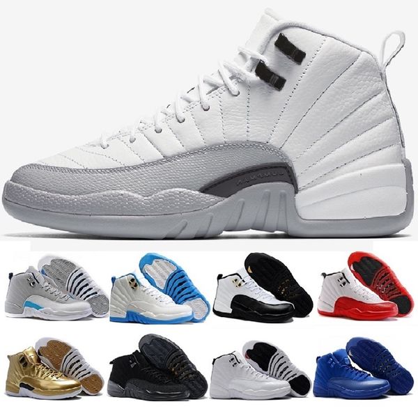 

Mens 12s basketball shoe Winterized WNTR Gym Red Michigan Bordeaux 12 white black The Master Flu Game taxi sports sneaker trainers size 7-1