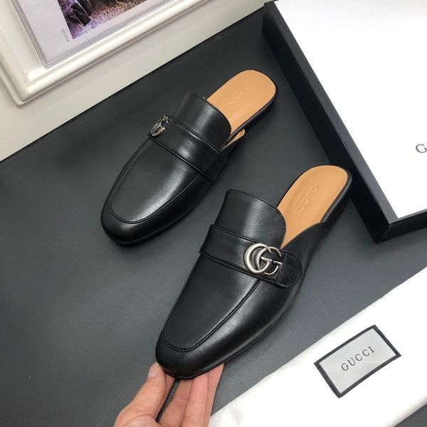 

luxury designer men summer rubber sandals brand beach slide fashion scuffs slippers indoor shoes size eur 38-45, Black