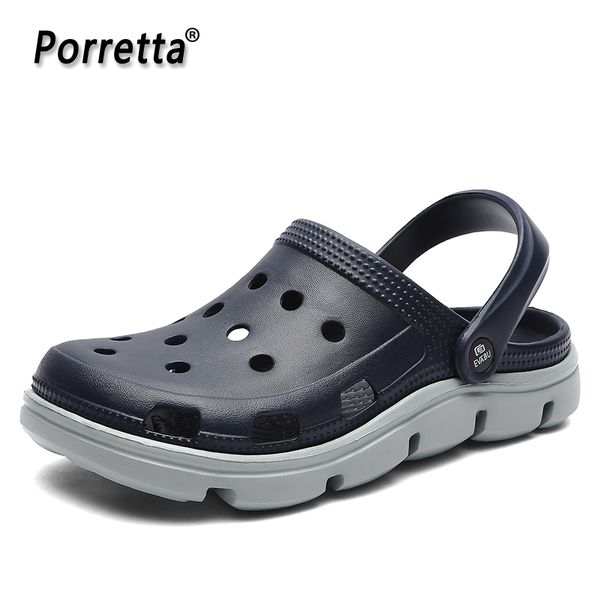 

summer casual sandals for men 2019 new men beach slippers breathable hole flats light male massage shoes sandals slippers, Black