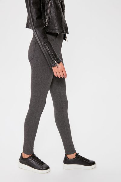 

trendyol gray jegging knitted leggings twoaw20ta0045, Black;white