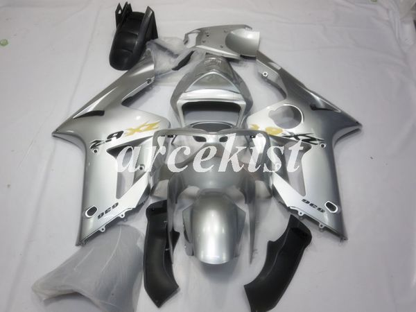 

4 gifts new abs motorcycle fairings kit fit for kawasaki ninja zx-6r zx6r 2003 2004 03 04 636 bodywork set custom silver