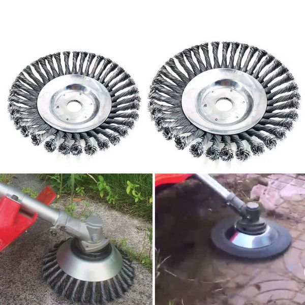 

new 8/6 inch steel wire grass trimmer head rounded edge trimmer head grass brush removal tray plate for lawnmower
