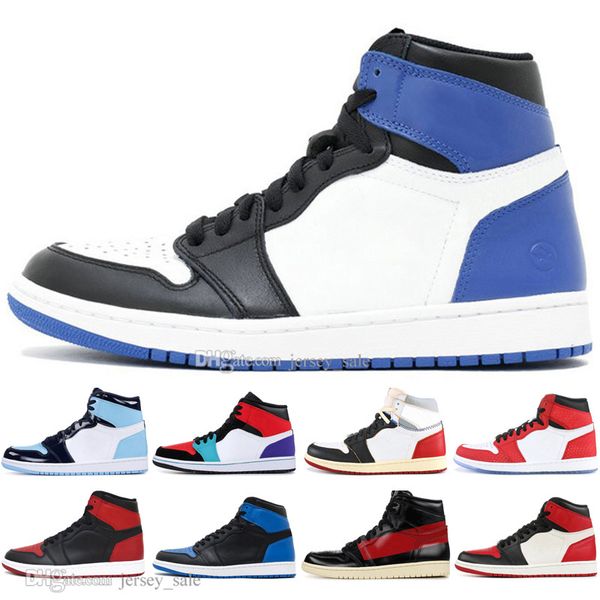 

2019 1 og banned bred toe black spider-man unc 1s 3 men basketball shoes chicago royal blue white mens luxury designer sneakers sports