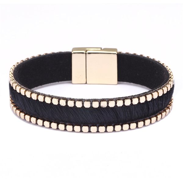 

horse hair preparation alloy woman leather bracelets leopard pattern print lady leather bracelets luxury bracelets for woman man, Golden;silver