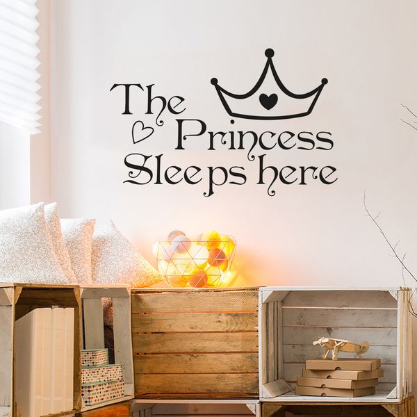 

wall stickers the princess sleeps here sticker for baby girl bedroom decor background home decoration art decals wallpaper