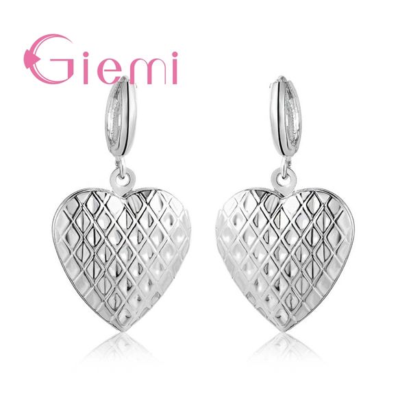 

925 sterling silver handmade heart rhombus p opebable locket hoop earrings for dance pary female jewelry gift, Golden