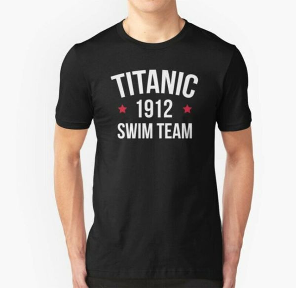 

titanic swim team t shirt funny slogan black humour film movie cult sailing, White;black