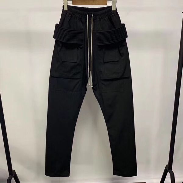 

men's pants men hi streetwear drop crotch cargo, Black