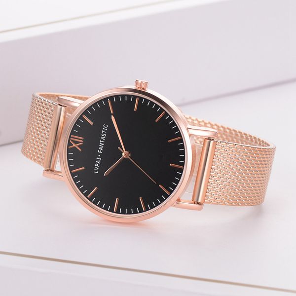 

lvpai women's casual simple quartz stainless steel band thin belt black women watches alloy analog women's wrist watch 2019 30q, Slivery;brown
