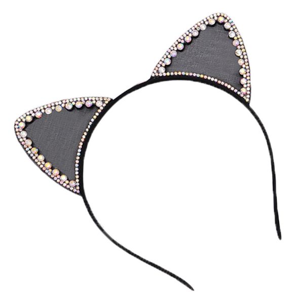 

women girl cat ear rhinestone headband halloween party hairband lovely hair hoop