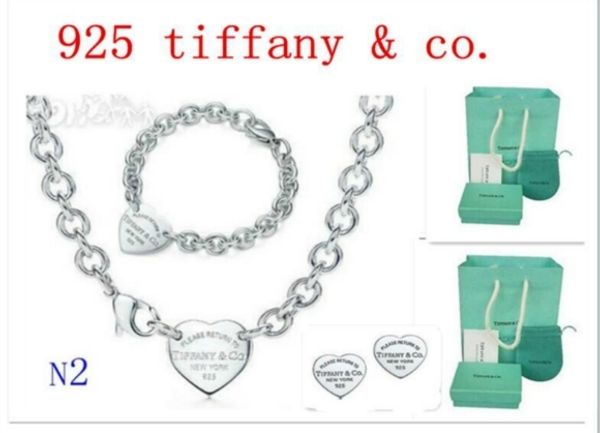 

2019 new women 925 sterling silver jewelry necklace and bracelet + earring original packaging gift boxes set