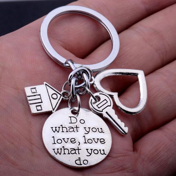 

12pc sold house women men love heart charm real housewarming personalized acceoosry realtor keychain with key home owner keyring, Silver