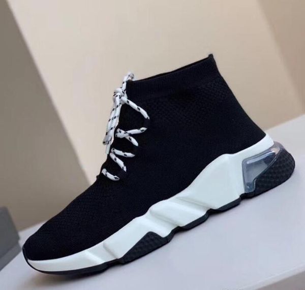 

2020 designer sneakers men maille stretch speed trainer black tan men speed high trainer sock sneakers casual shoes runners shoes 36-45
