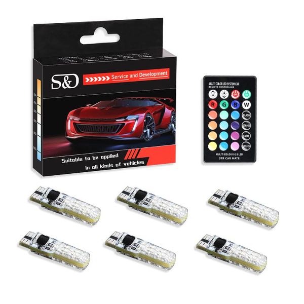 

car signal lights t10 w5w led bulb 12v auto interior light w5w t10 led lamps bulbs for car clearance rgb with remote control 12v