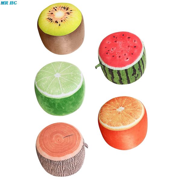 

3d fruit inflatable pouf chair cartoon kids plush portable inflatable stool thickening cotton lovely children stools