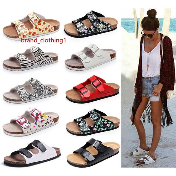 

33 color arizona sell summer men slipper women flats sandals cork slippers casual shoes print mixed colors flip flop