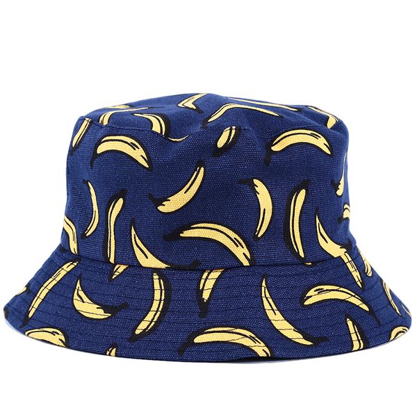 

banana 3d print bucket hat new women summer men hip hop fisherman cap mens panama fishing beach cap