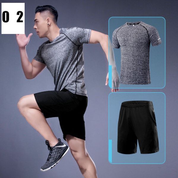 

mans luxury tracksuits designer sport suists mens casual t-shirts + short two-piece sets mens fashion breathable sportsuits running clothing, Gray