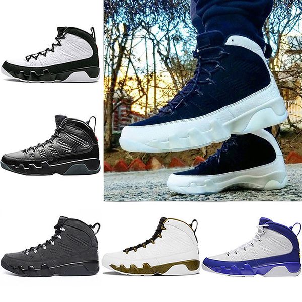 

new mens 9 9s bred la basketball shoes space jam black white the spirit tour yellow men sports trainers sneakers size 8-13