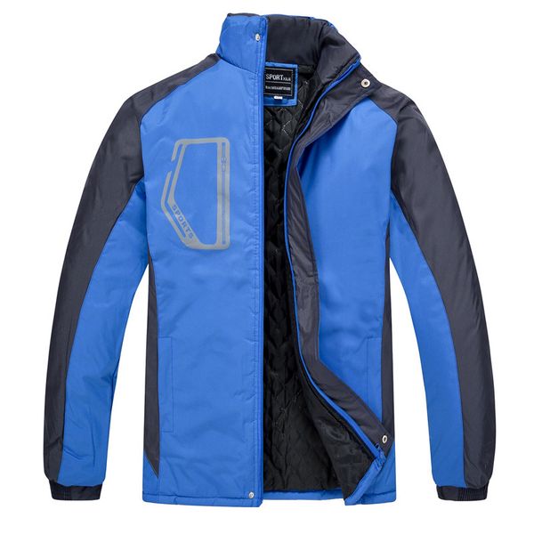

2019 autumn and winter selling men's color panel cotton-padded clothes men's plus thick cotton, Blue;black
