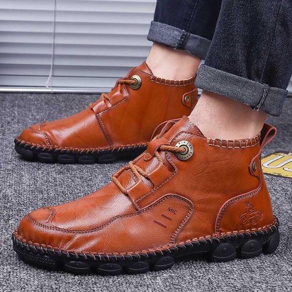 

classic men shoes leather formal lace-up casual leather shoes men comfortable mens casual work big size 38-48 rubber, Black